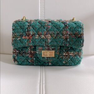 Mini Elegant Tweed Women’s Bag - Green
